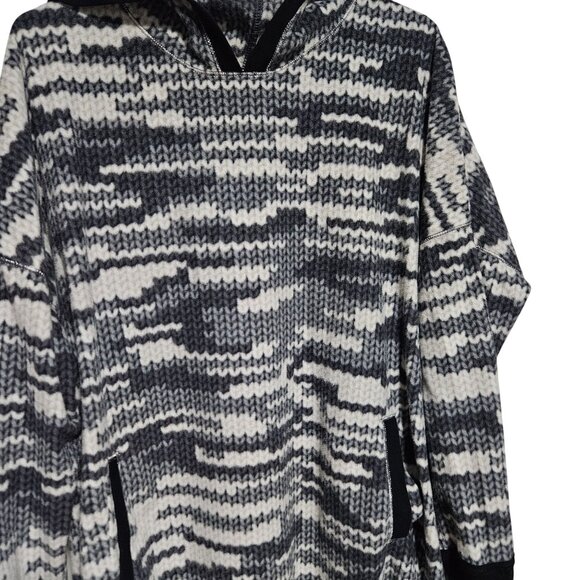 Simply Vera Vera Wang Knit Hooded Sweater Dress Size XXL Black White Pattern - Picture 3 of 5